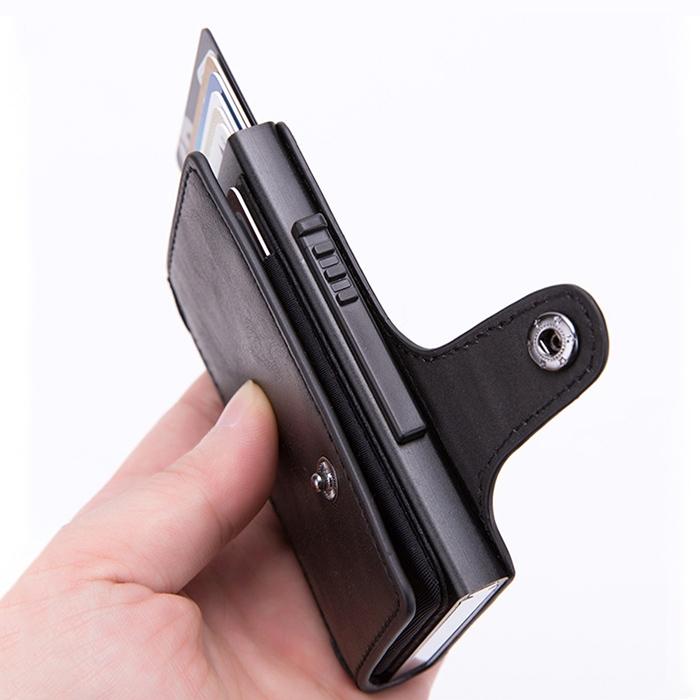 Rfid-blocking Leather Wallet with Card Slots - Carbon Fiber Black 8