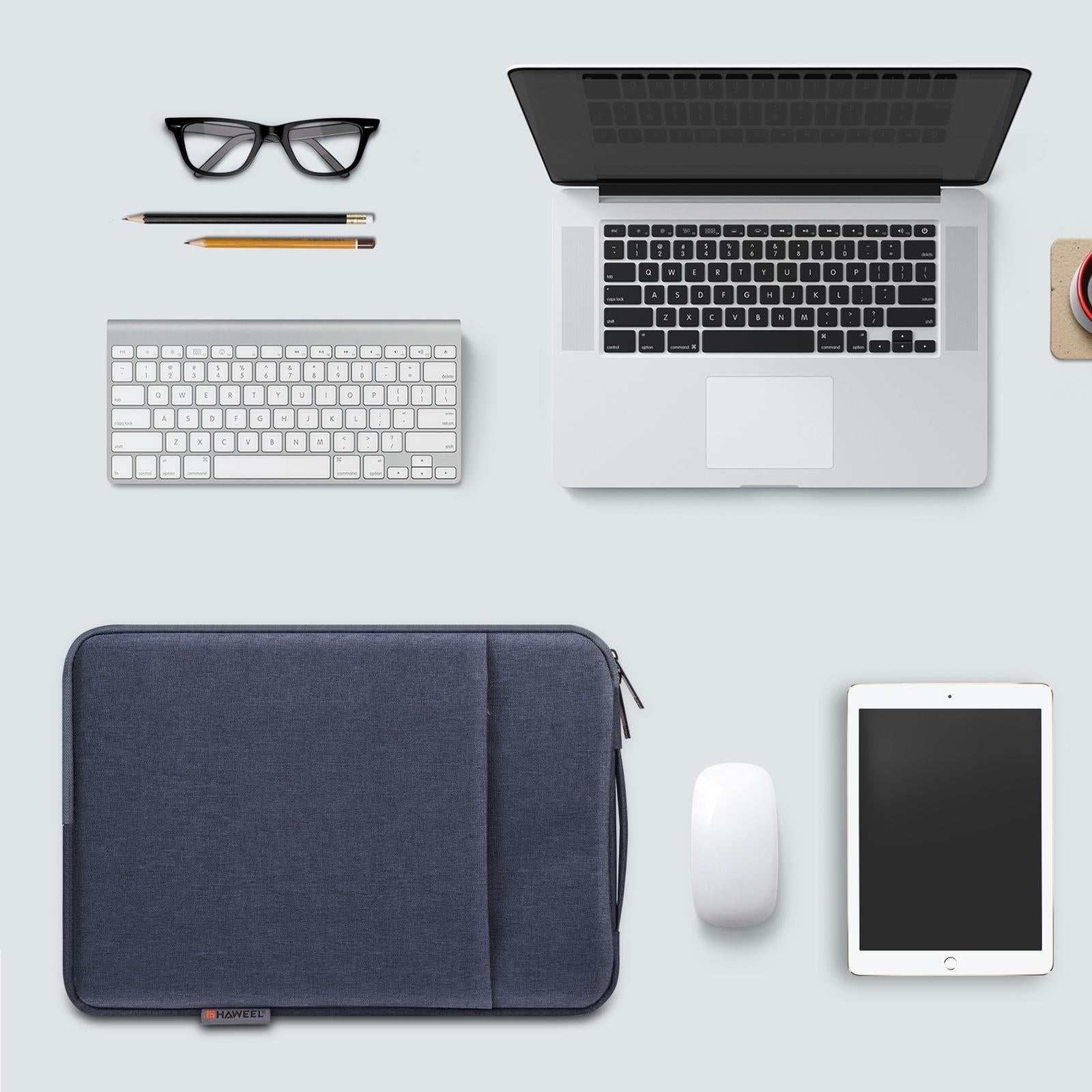 15-16.7 Inch Laptop Sleeve Briefcase With Zipper And Handle - Gray Blue 8