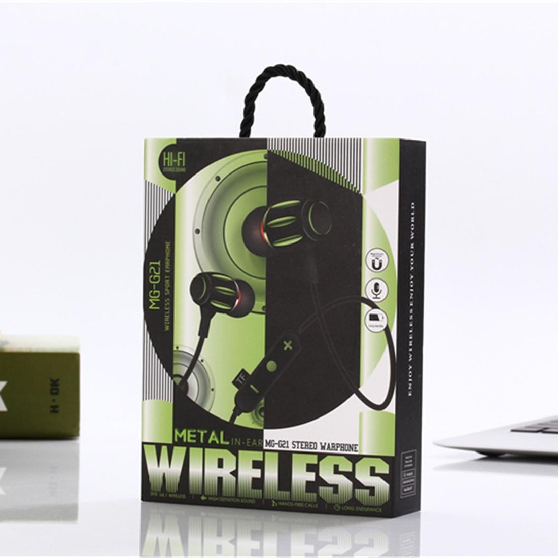 Sport Wireless Bluetooth 5.0 Earphones - Mg-g17 4.2 - Green Black 5