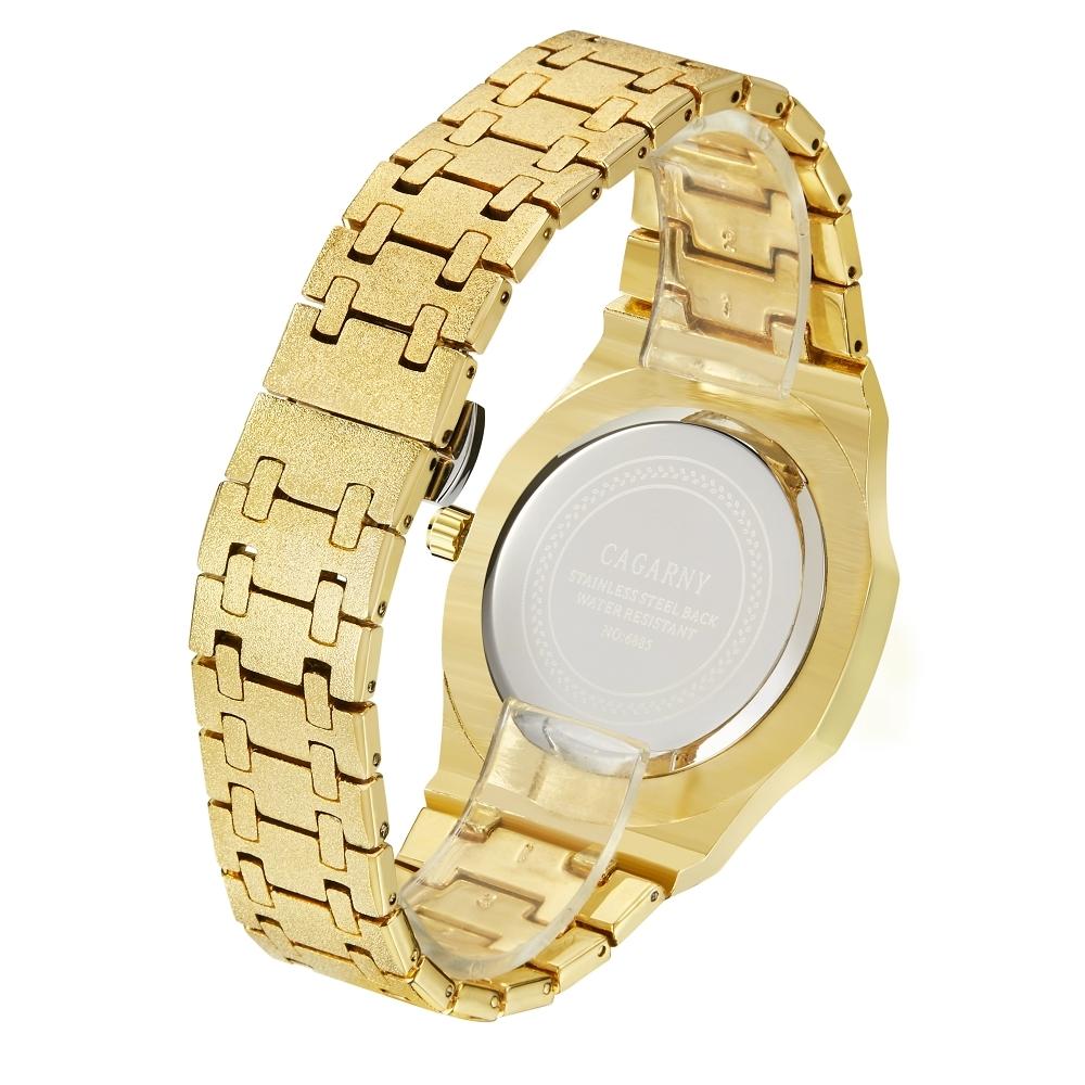 Gold Shell Black Dial Men Stainless Steel Watch with Dual Movement - Wa0335Jb 4