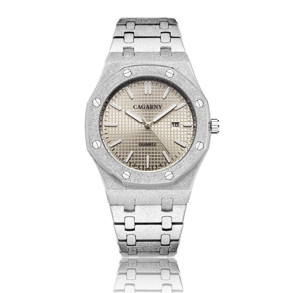 Gold Shell Black Dial Men Stainless Steel Watch with Dual Movement - Wa0335Jb 9