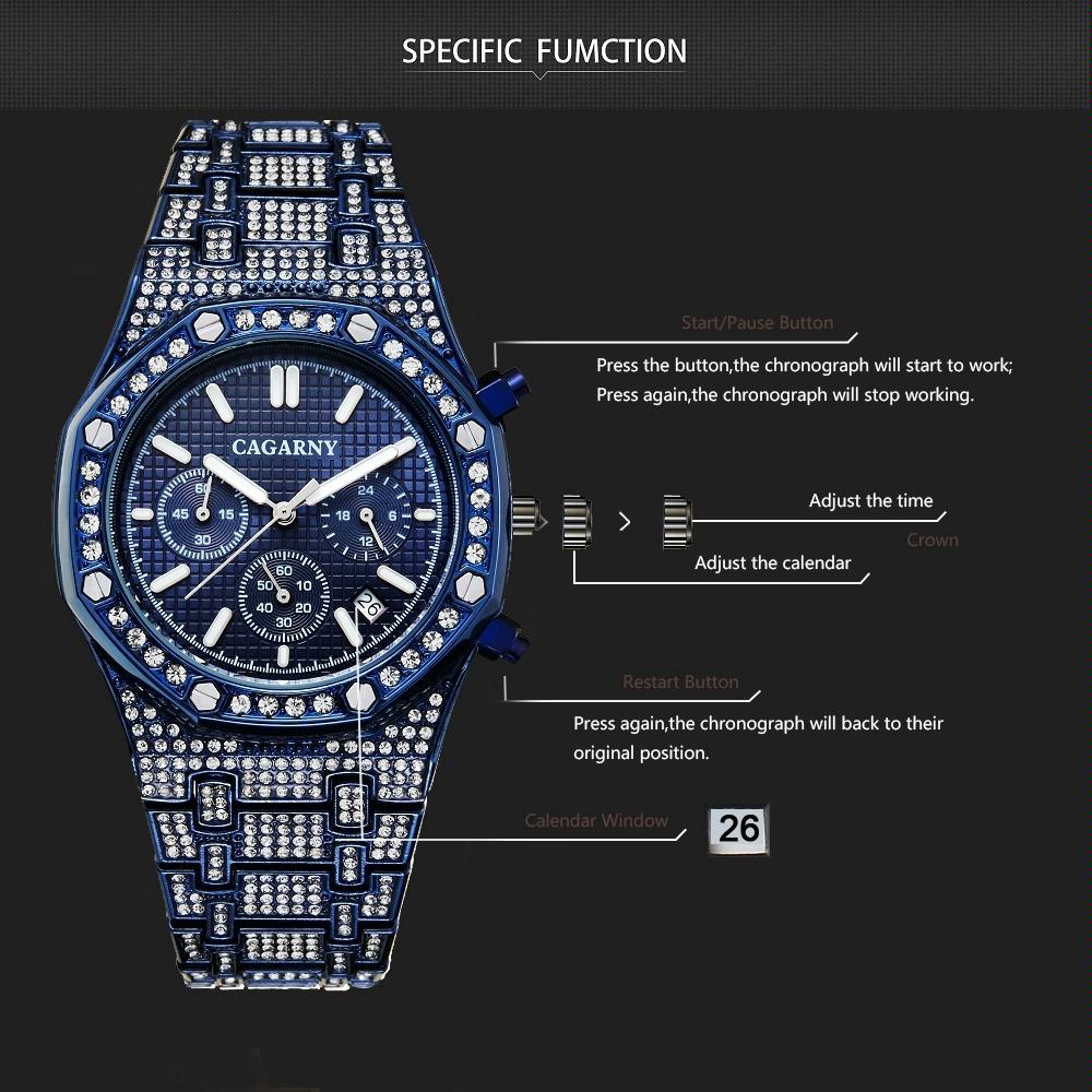 Men Stainless Steel Watch with Diamond-studded Dual Movement - Wa0334Sb 13