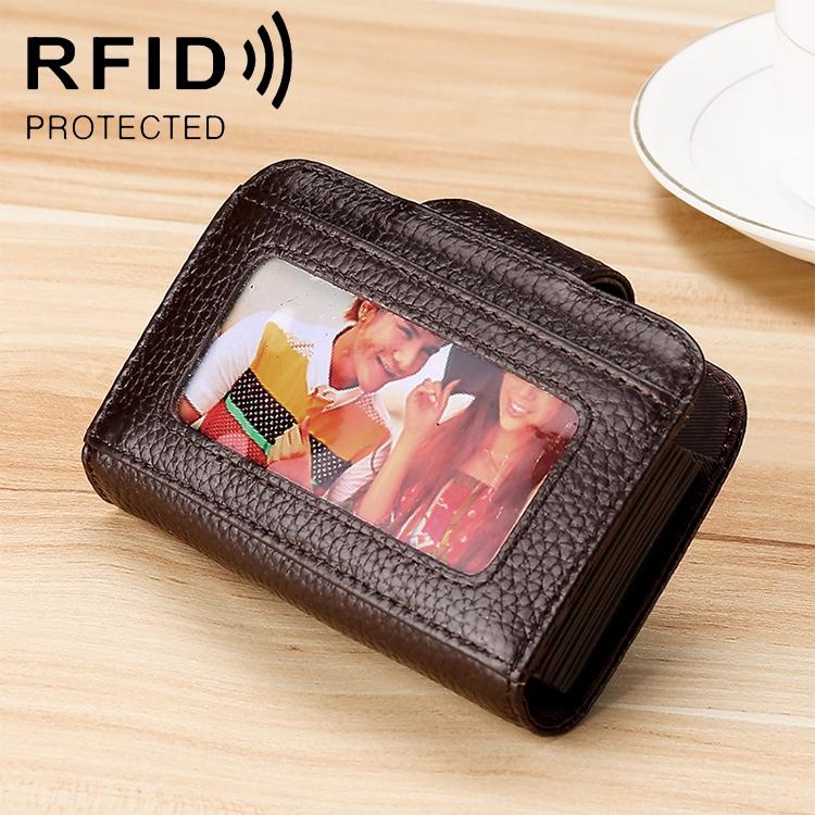 Women Cowhide Leather Rfid Wallet - Horizontal Design - Sapphire Blue 3