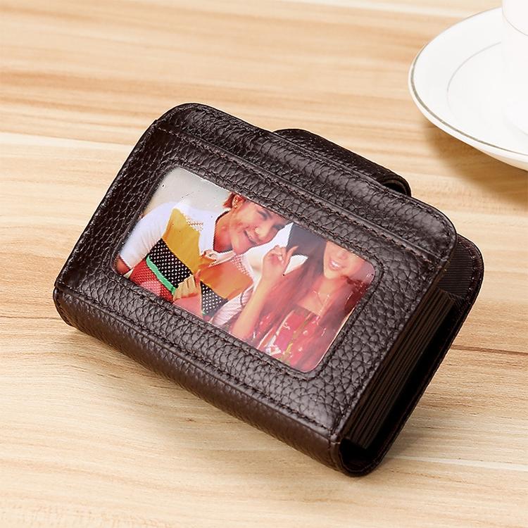 Women Cowhide Leather Rfid Wallet - Horizontal Design - Sapphire Blue 4