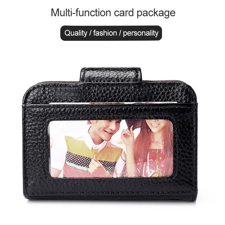 Women Cowhide Leather Rfid Wallet - Horizontal Design - Sapphire Blue 5