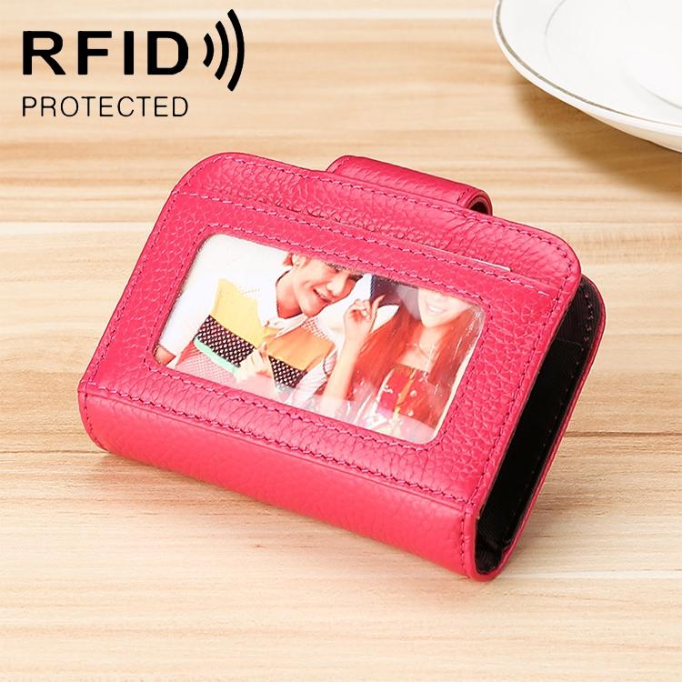 Women Cowhide Leather Rfid Wallet - Horizontal Design - Sapphire Blue 9