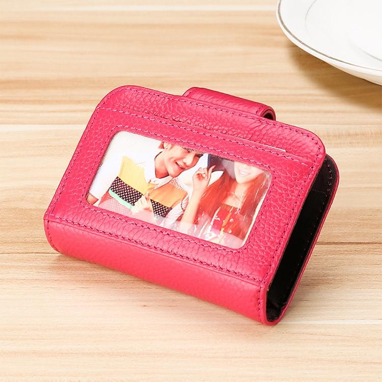 Women Cowhide Leather Rfid Wallet - Horizontal Design - Sapphire Blue 10