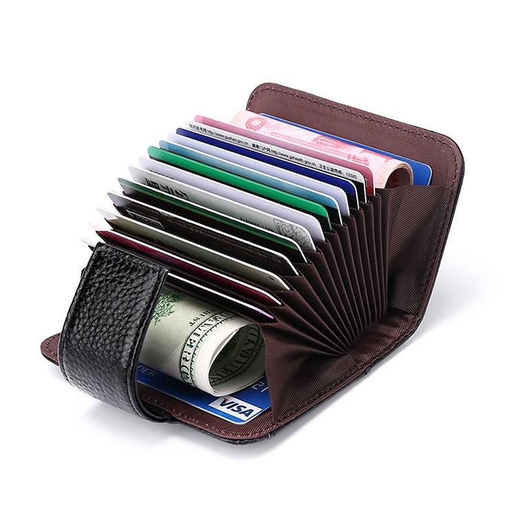 Women Cowhide Leather Rfid Wallet - Horizontal Design - Sapphire Blue 11