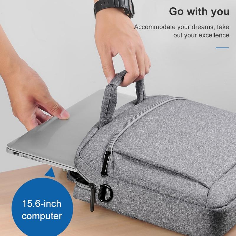 Portable 15 Inch Laptop Leather Handbag For Business Briefcase - Sapphire Blue 12