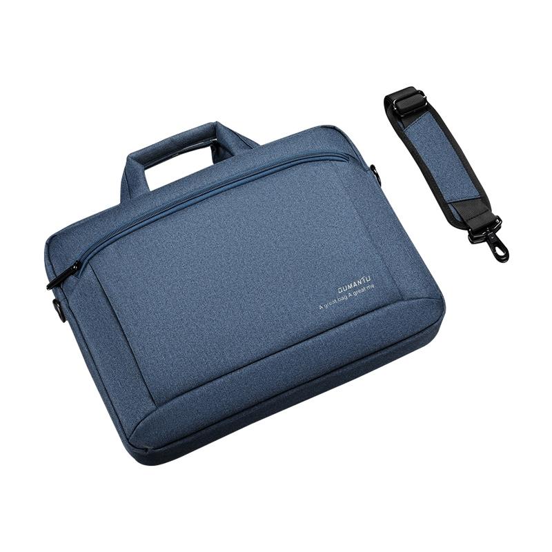 Portable 15 Inch Laptop Leather Handbag For Business Briefcase - Sapphire Blue 14