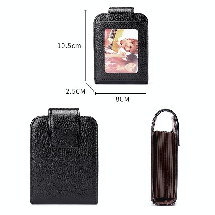 Women Vertical Cowhide Leather Rfid Wallet - Sapphire Blue 4