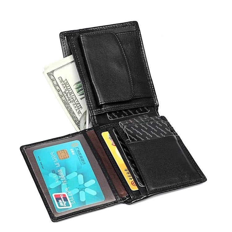 Leather Rfid Wallet with Card Slots for Men - Brown
