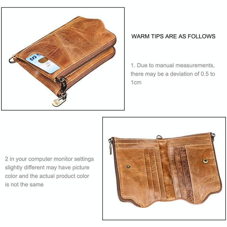 Leather Wallet with Rfid Protection and Strap - Card Slots - Yellowish-Brown 11