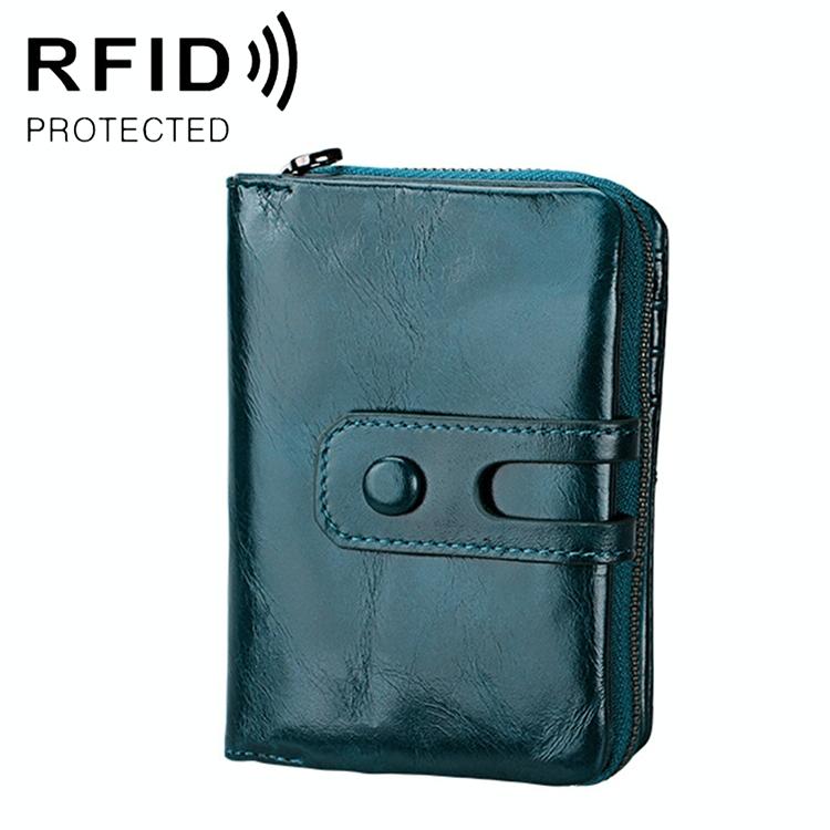 Zip Rfid Crazy Horse Leather Wallet - Brown - Yellowish-Brown 13