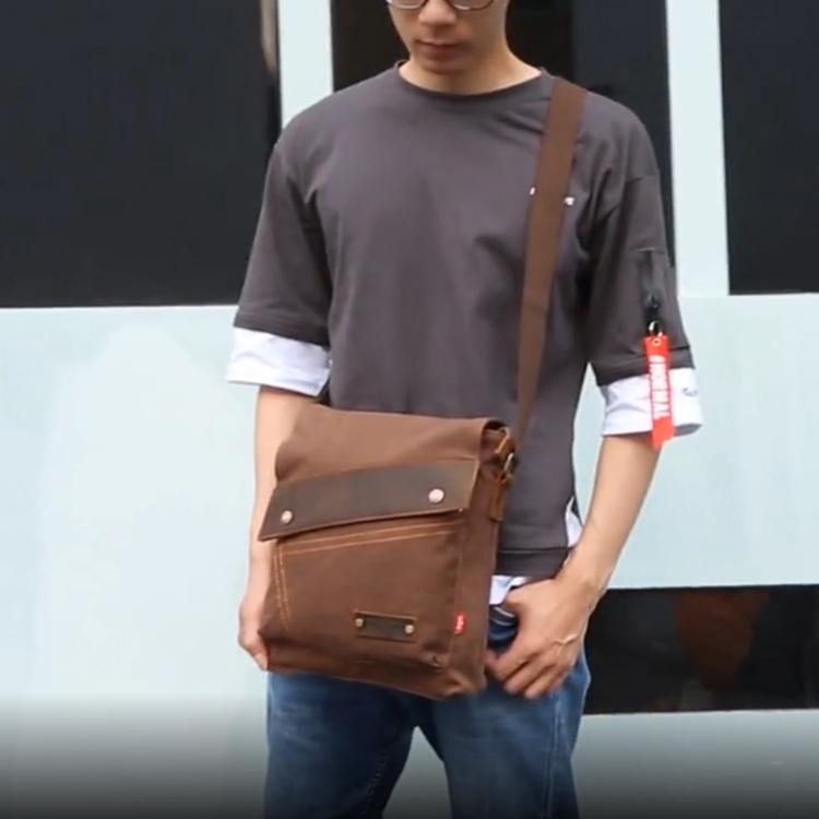 Retro Canvas Vertical Shoulder Messenger Bag Functional & Stylish - Coffee 9
