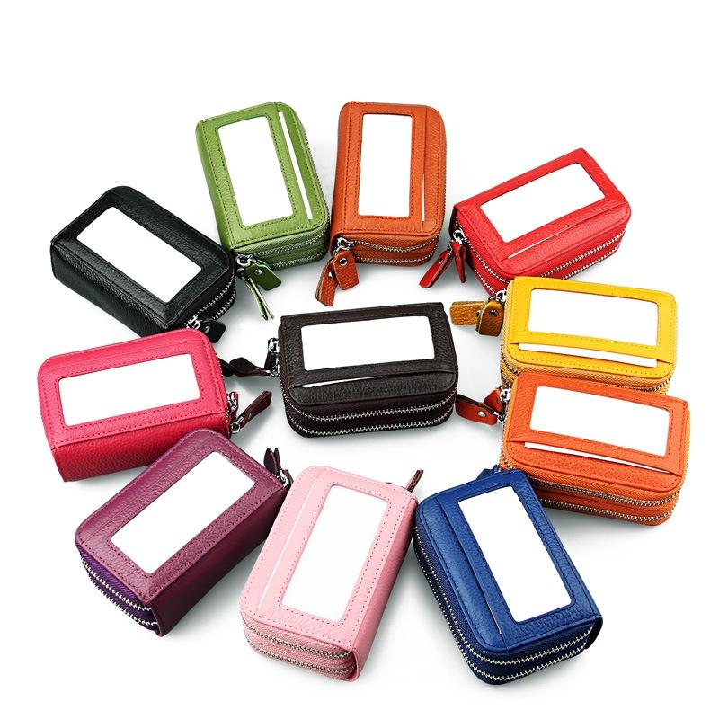 11-slot Rfid Blocking Leather Card Holder Wallet with Coin Pocket - Coffee 8