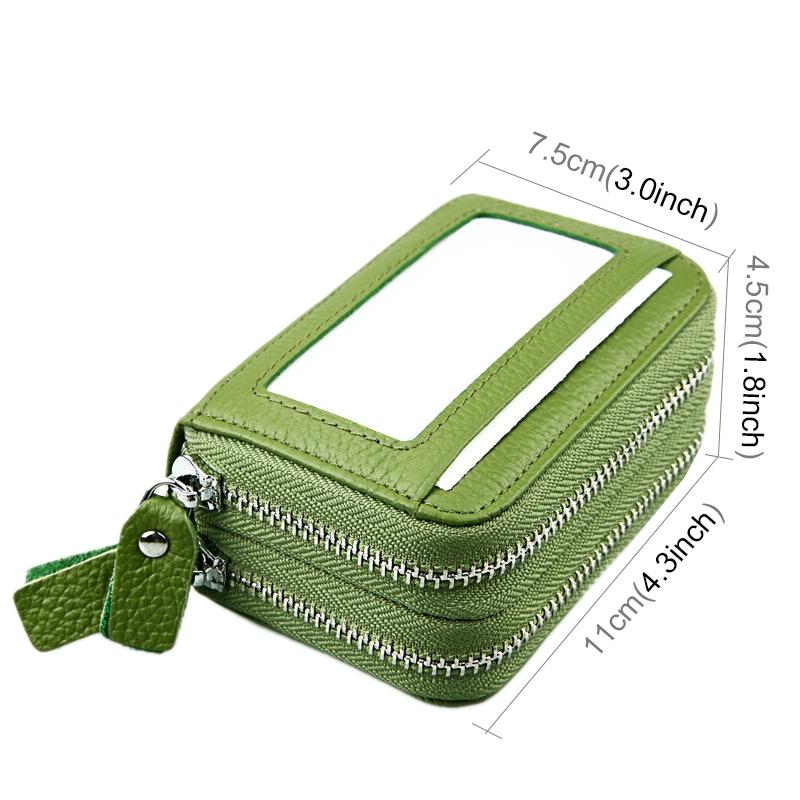 11-slot Rfid Blocking Leather Card Holder Wallet with Coin Pocket - Coffee 11