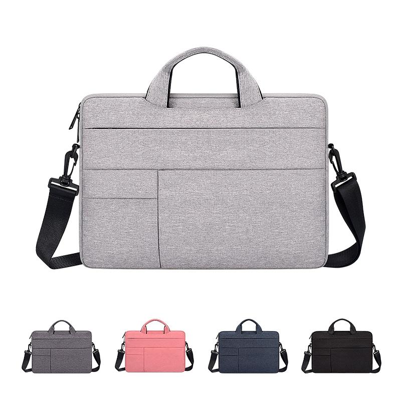 13.3 Inch Portable Laptop Shoulder Bag - Oxford Cloth & Nylon - Hemp Gray 3