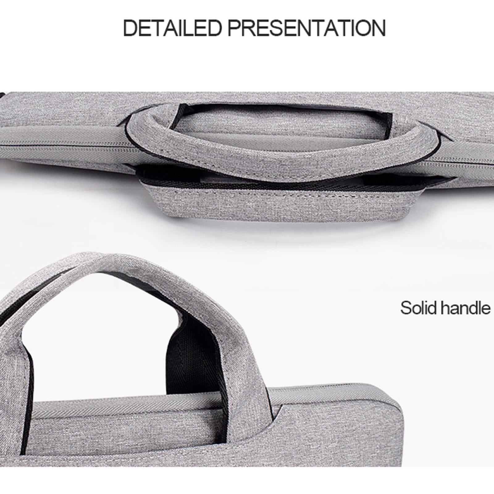 13.3 Inch Portable Laptop Shoulder Bag - Oxford Cloth & Nylon - Hemp Gray 9