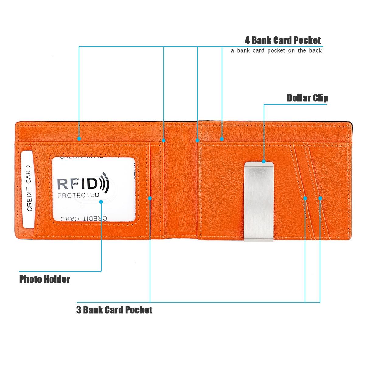 Leather Rfid Wallet - Ultra Thin - Blue 6