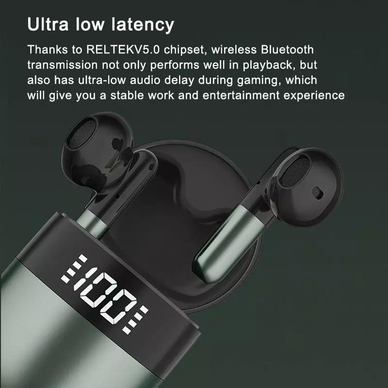 Wireless Bluetooth Earphones with Led Display and Hifi Sound for Sports - Red 6