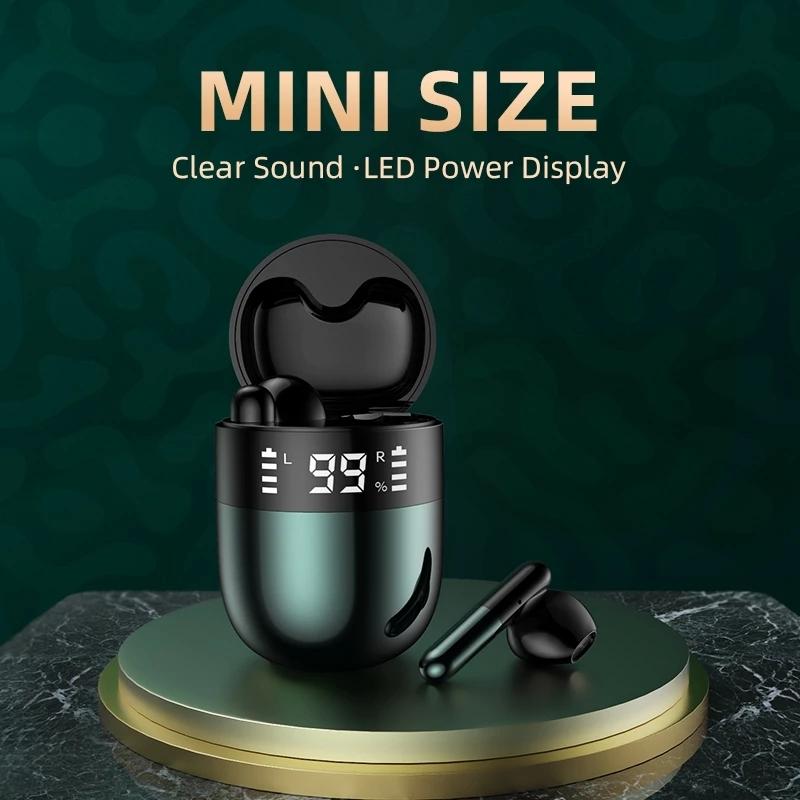 Wireless Bluetooth Earphones with Led Display and Hifi Sound for Sports - Red 13