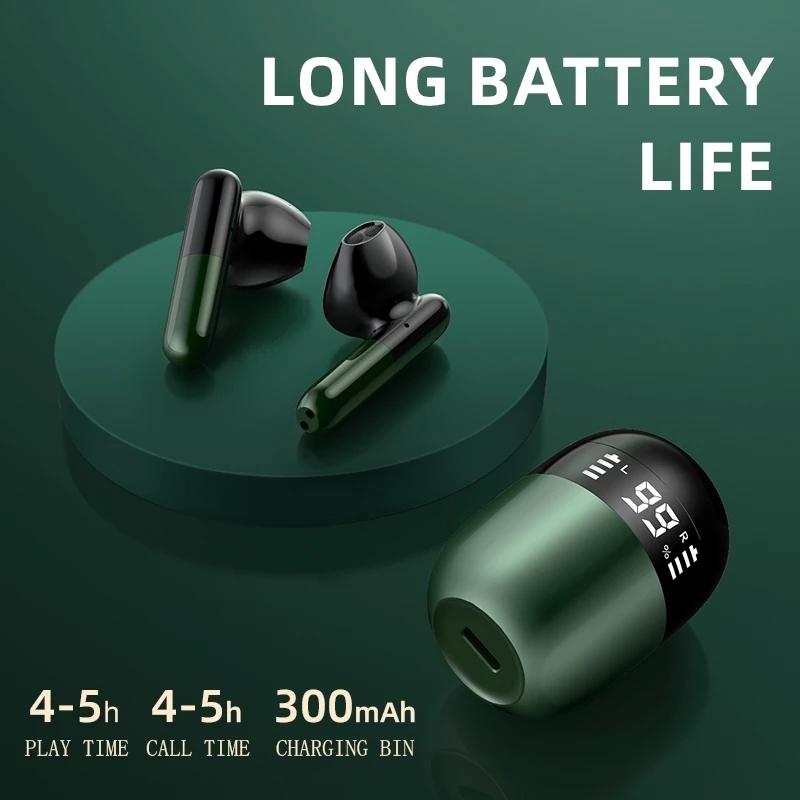 Wireless Bluetooth Earphones with Led Display and Hifi Sound for Sports - Red 14