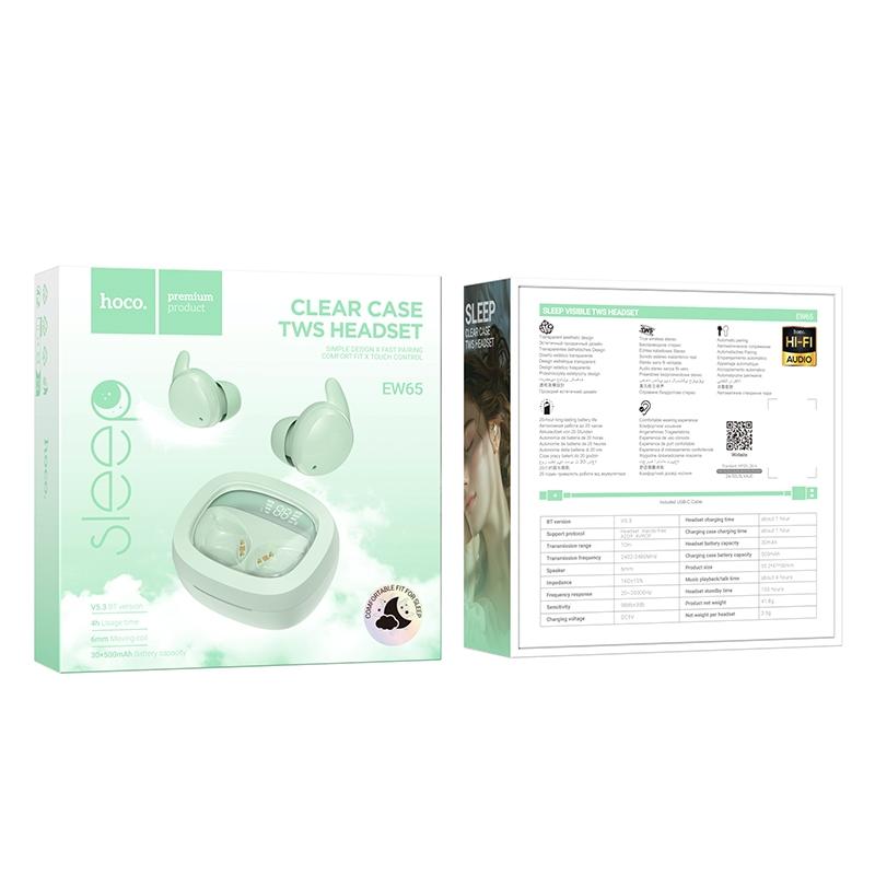 Wireless Sleep Earbuds by Hoco - True Bluetooth - Blue 7