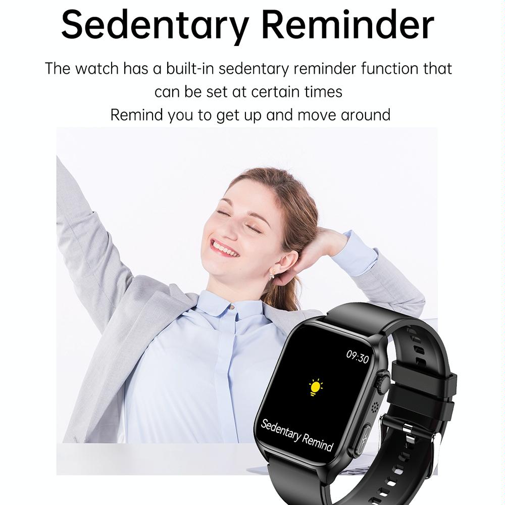 1.96 Inch Ip67 Waterproof Silicone Band Smart Watch Supports Ecg / Remote Families Care / Bluetooth Call / Body Temperature Monitoring - Blue 6