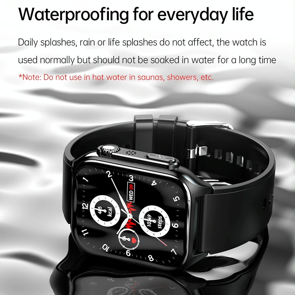 1.96 Inch Ip67 Waterproof Silicone Band Smart Watch Supports Ecg / Remote Families Care / Bluetooth Call / Body Temperature Monitoring - Blue 12
