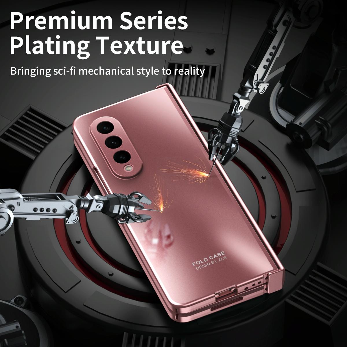 For Samsung Galaxy Z Fold4 5G Foldable Electroplated Case - Silver 3
