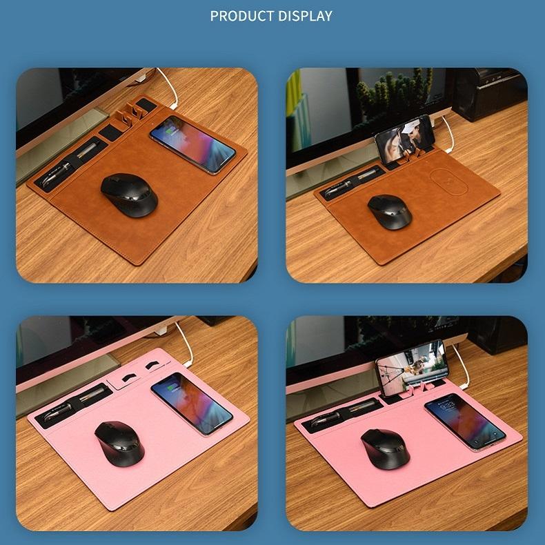 Jj 82401 Mouse Pad With Phone Charging & Holder - Grey 6