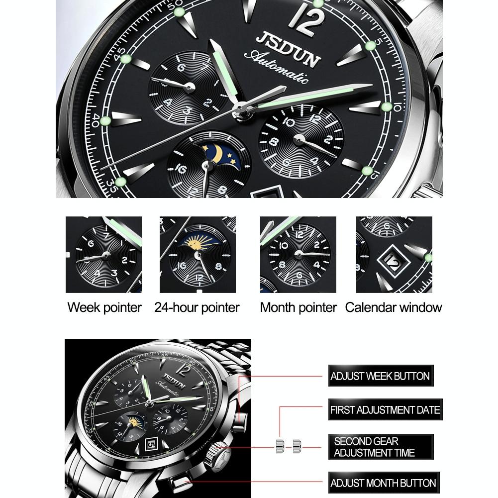 Waterproof Luminous Mechanical Watch for Men - 8750 - Silver White 7