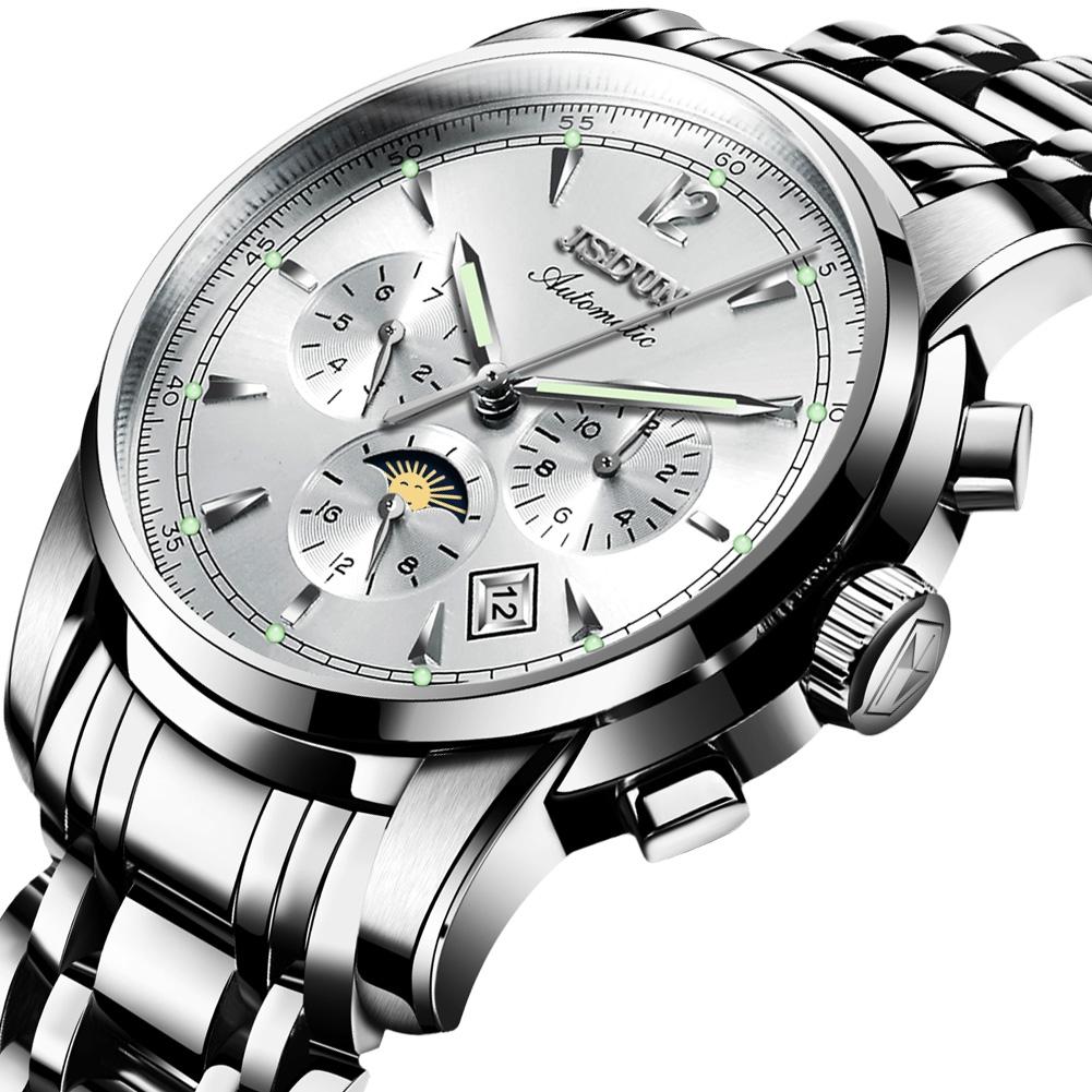 Waterproof Luminous Mechanical Watch for Men - 8750 - Silver White 14