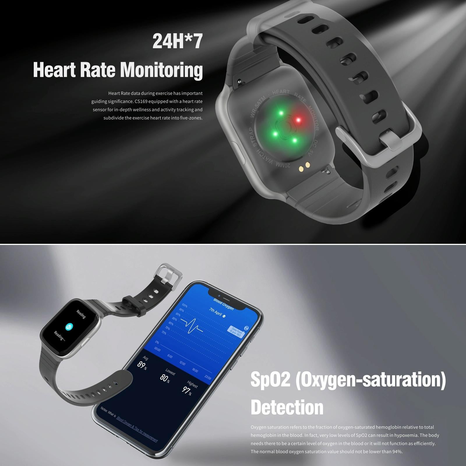 1.69 Inch Ips Screen 5Atm Waterproof Sport Smart Watch Support Sleep Monitoring / Heart Rate Monitoring / Sport Mode / Incoming Call & Information Reminder - White 5