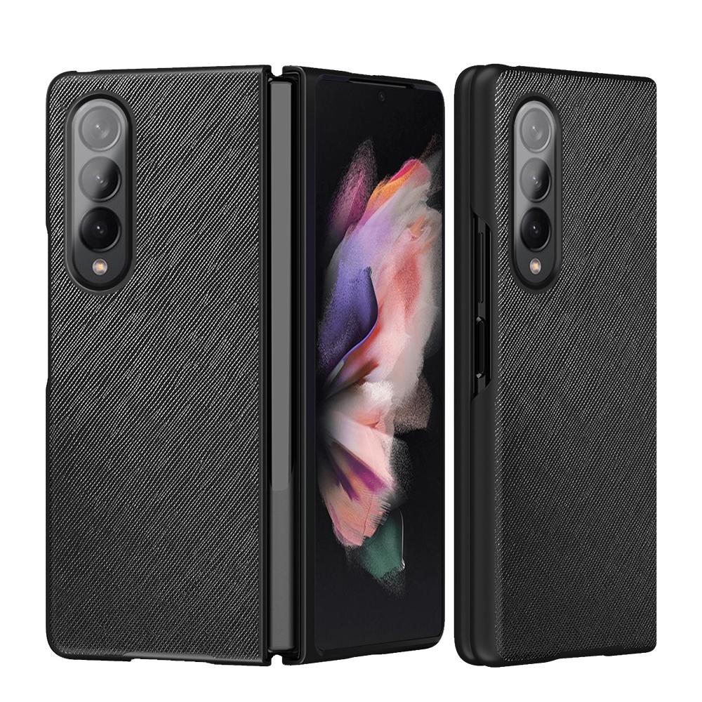 For Samsung Galaxy Z Fold4 5G Foldable Cross Pattern Phone Case - Foldable Design - Red