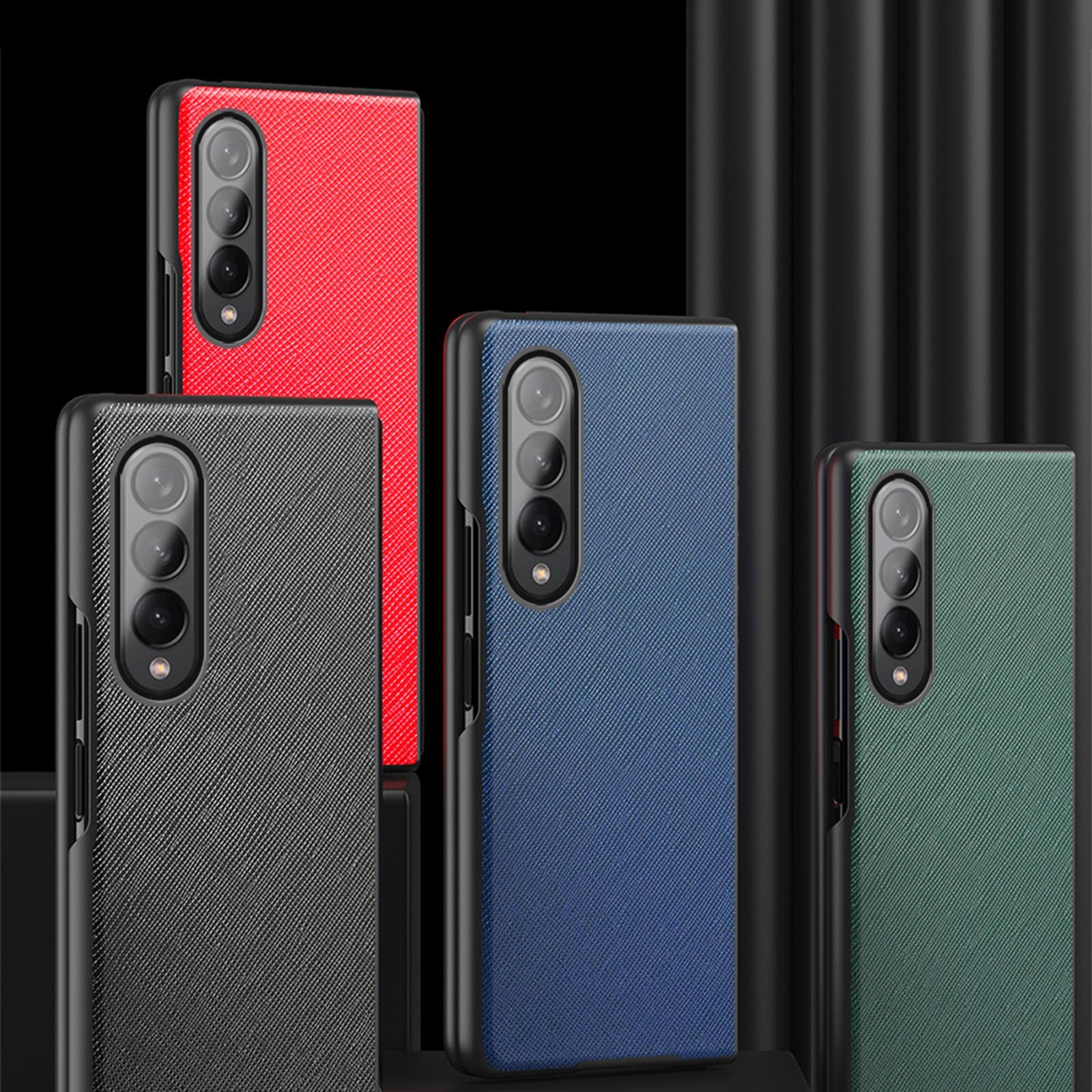 For Samsung Galaxy Z Fold4 5G Foldable Cross Pattern Phone Case - Foldable Design - Red 3