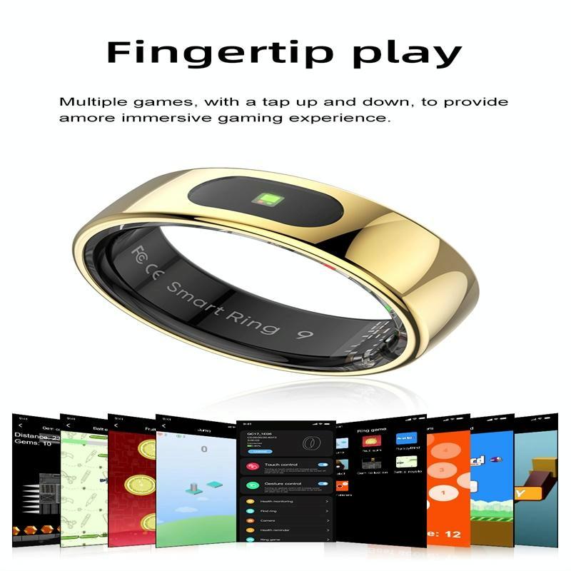 Smart Ring Heart Rate Blood Oxygen Sleep Sports Size 12 - Silver 10
