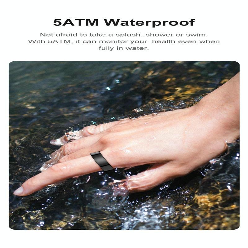 Smart Ring With Heart Rate Blood Oxygen Sleep Monitoring & Sports Modes - Size 13 - Silver 7