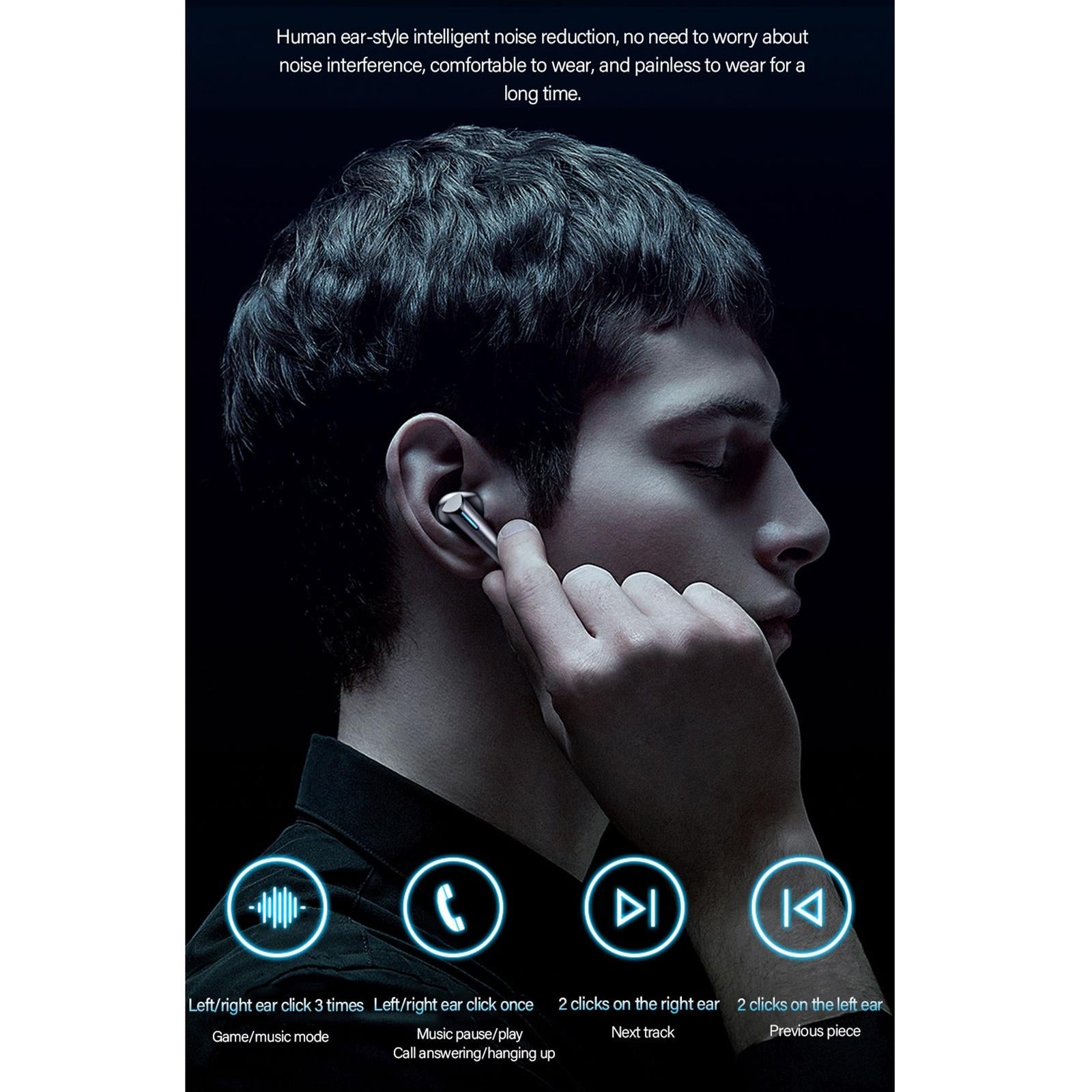 Wireless Bluetooth 5.0 Earphone with Dual Modes for Gaming and Music - White 5