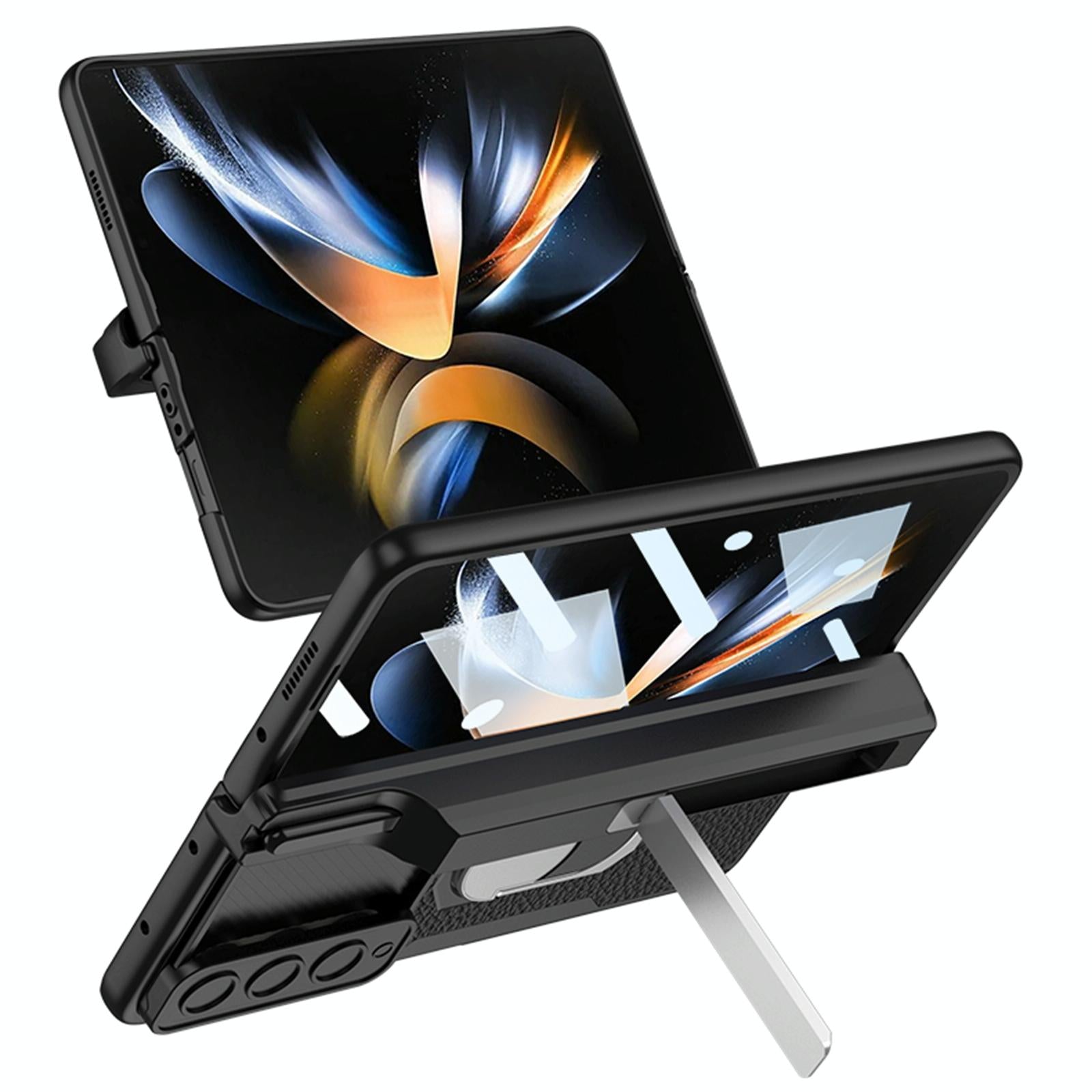 For Samsung Galaxy Z Fold4 5G Magnetic Armor Phone Case - Full Coverage - Litchi Texture 3