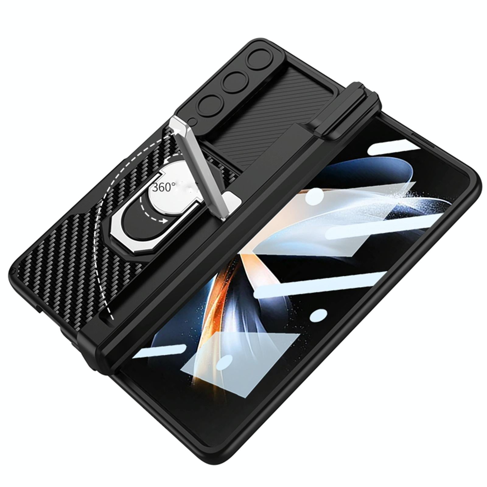 For Samsung Galaxy Z Fold4 5G Magnetic Armor Phone Case - Full Coverage - Litchi Texture 7