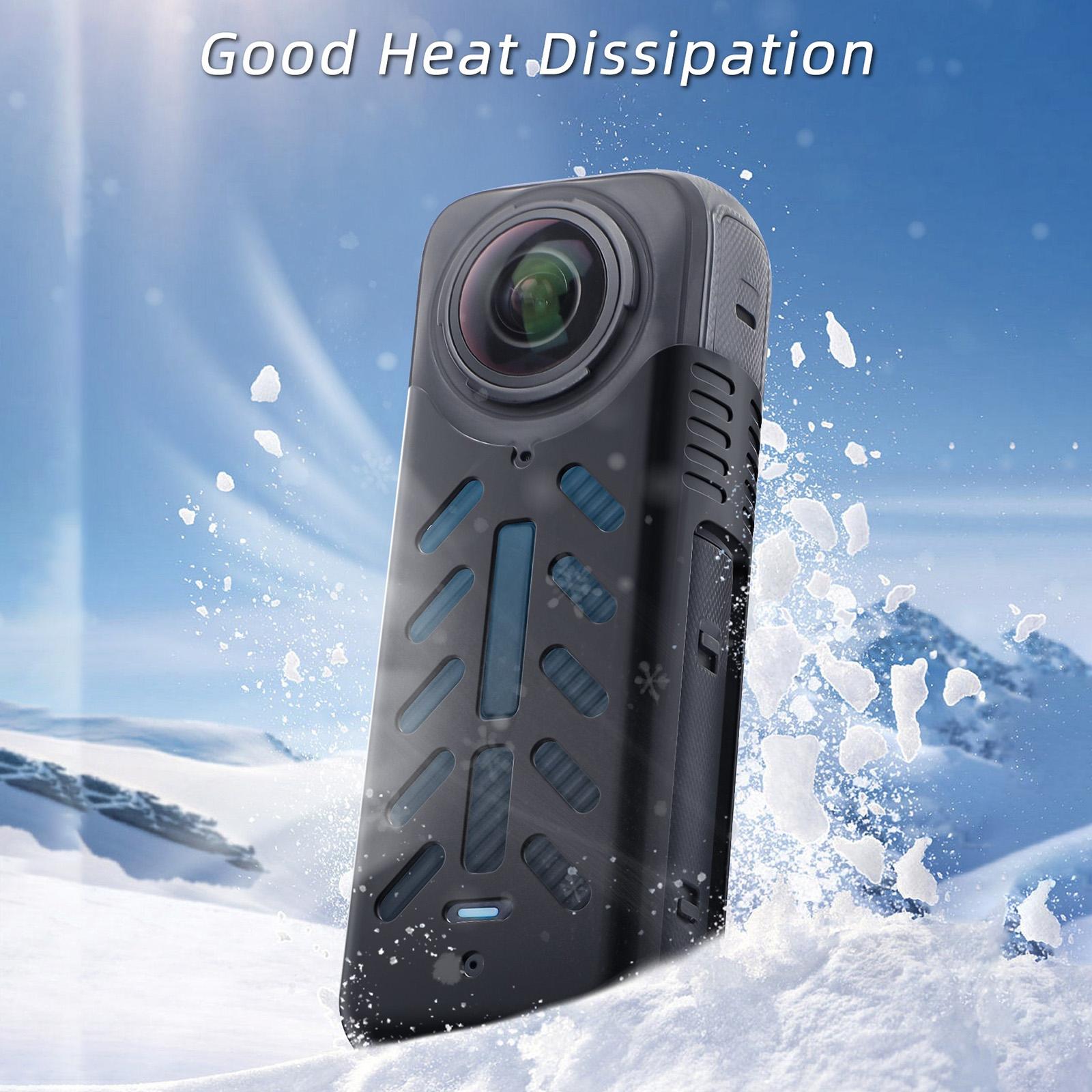 Silicone Shockproof Case and Lens Cover for Insta360 X4 by Sunnylife - Transparent - Lens Cover 7