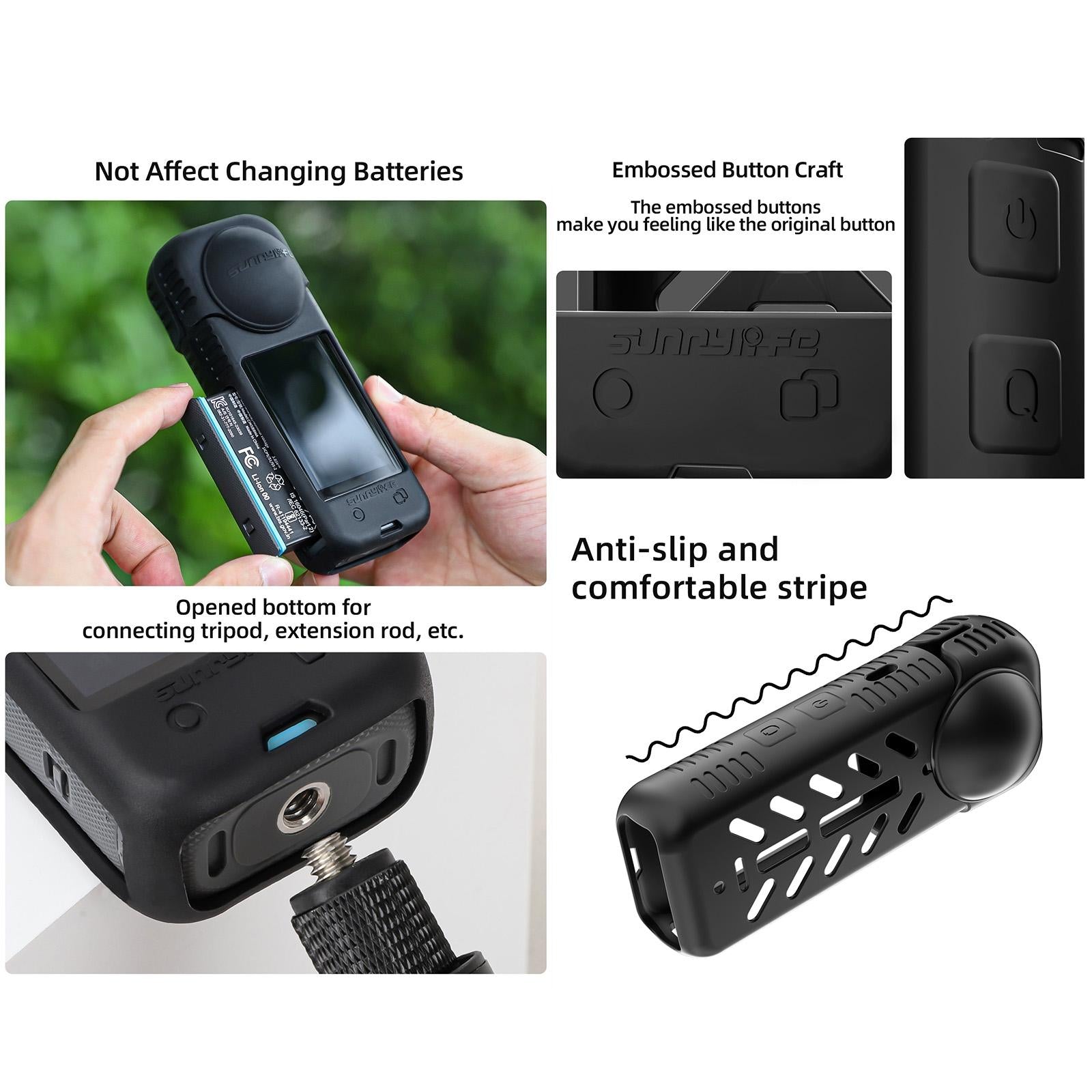 Silicone Shockproof Case and Lens Cover for Insta360 X4 by Sunnylife - Transparent - Lens Cover 9