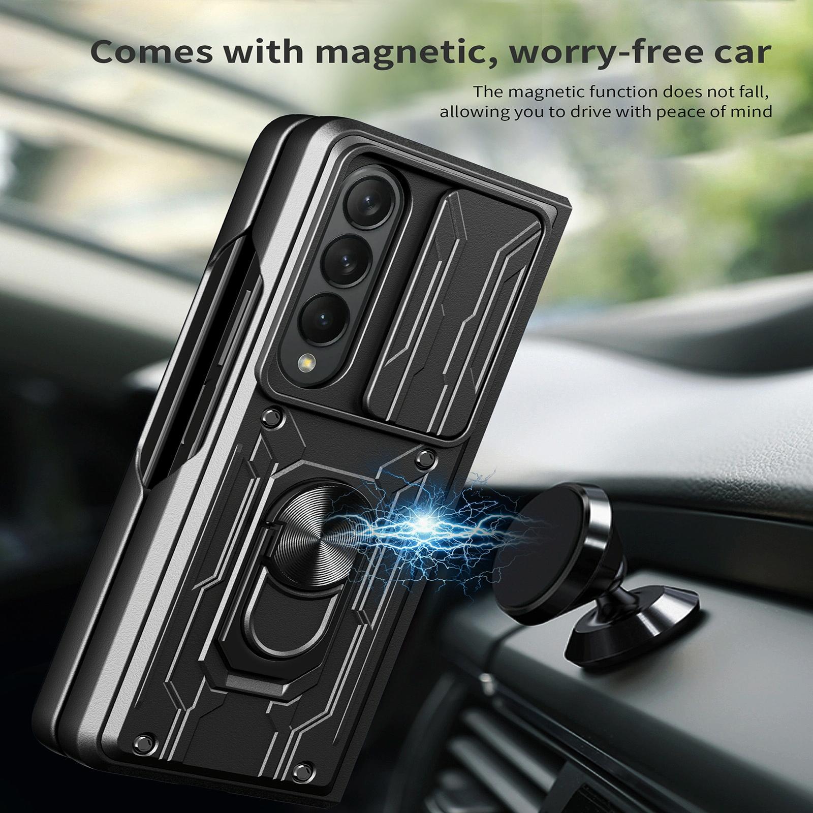 For Samsung Galaxy z Fold4 5G Protective Sliding Camshield Phone Case - Blue 7