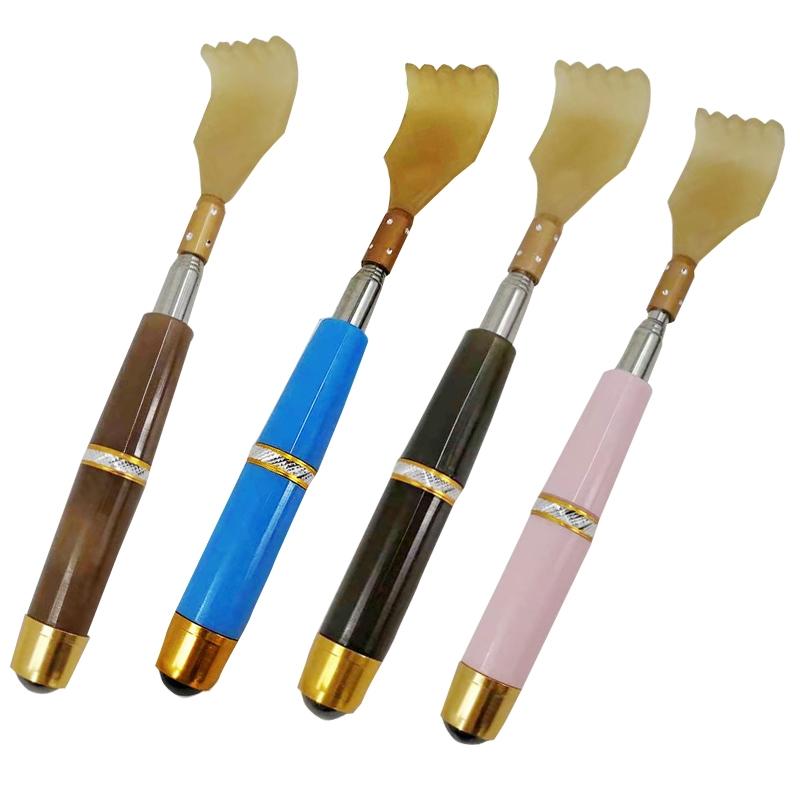 Retractable Back Scratcher With Magnetic Tickler - Pink 3