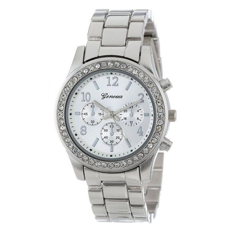 Stainless Steel Diamond Women Belt Watch - Alloy - Silver With Diamond