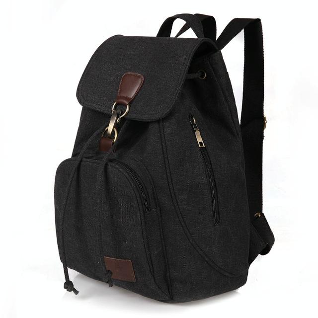 Women Canvas Laptop Backpack - Compact and Stylish - Coffee 3