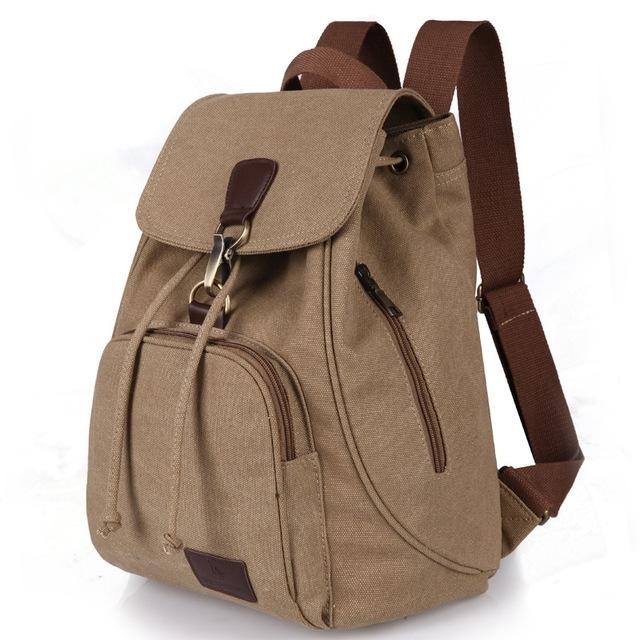 Women Canvas Laptop Backpack - Compact and Stylish - Coffee 10