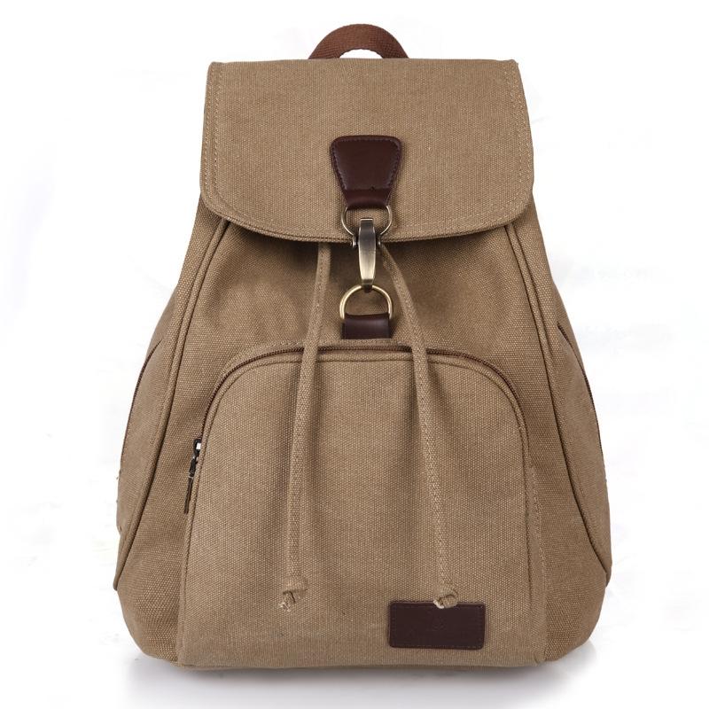 Women Canvas Laptop Backpack - Compact and Stylish - Coffee 12